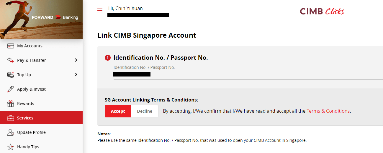CIMB FastSaver Account linking