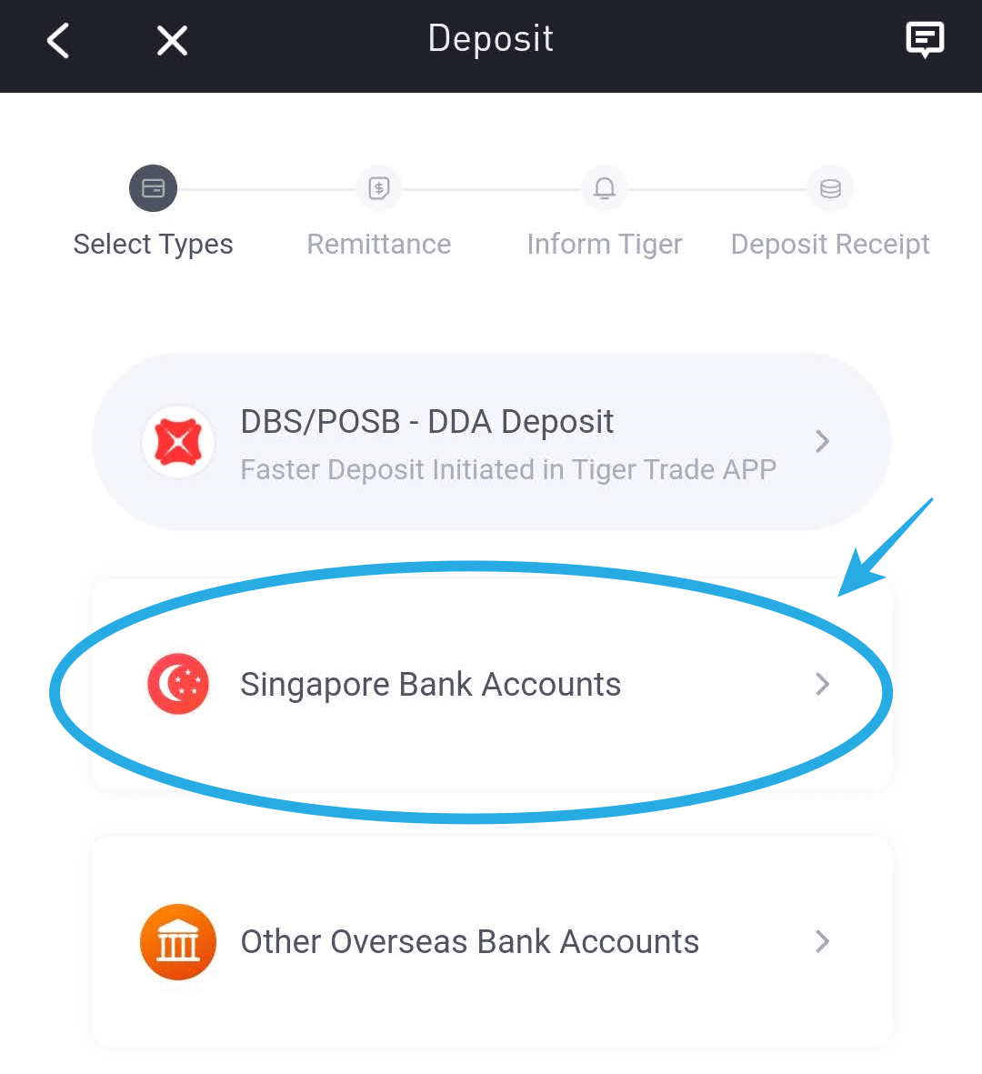 Deposit to Tiger Brokers via CIMB SG