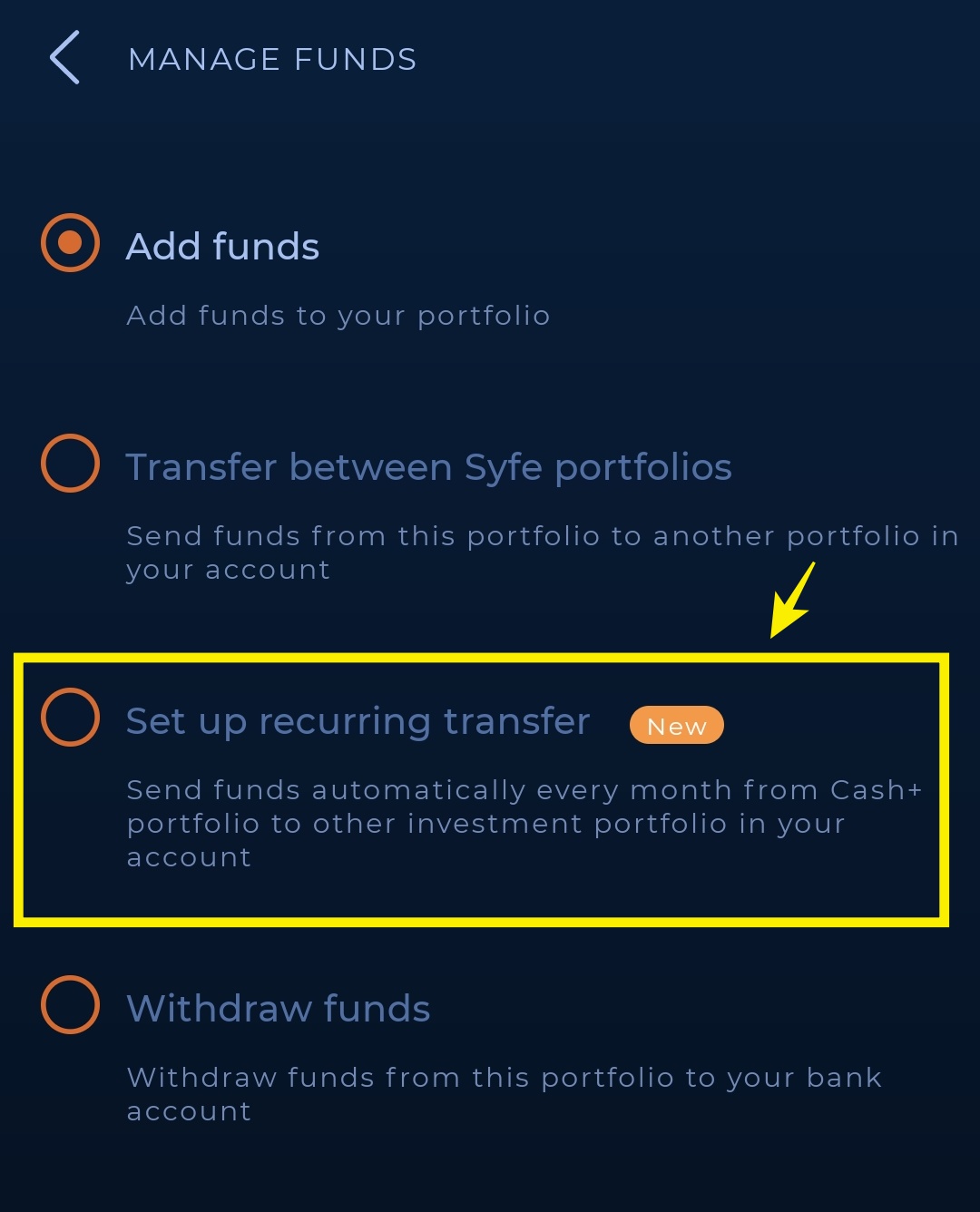 Use Cash+ to automate recurring transfer 