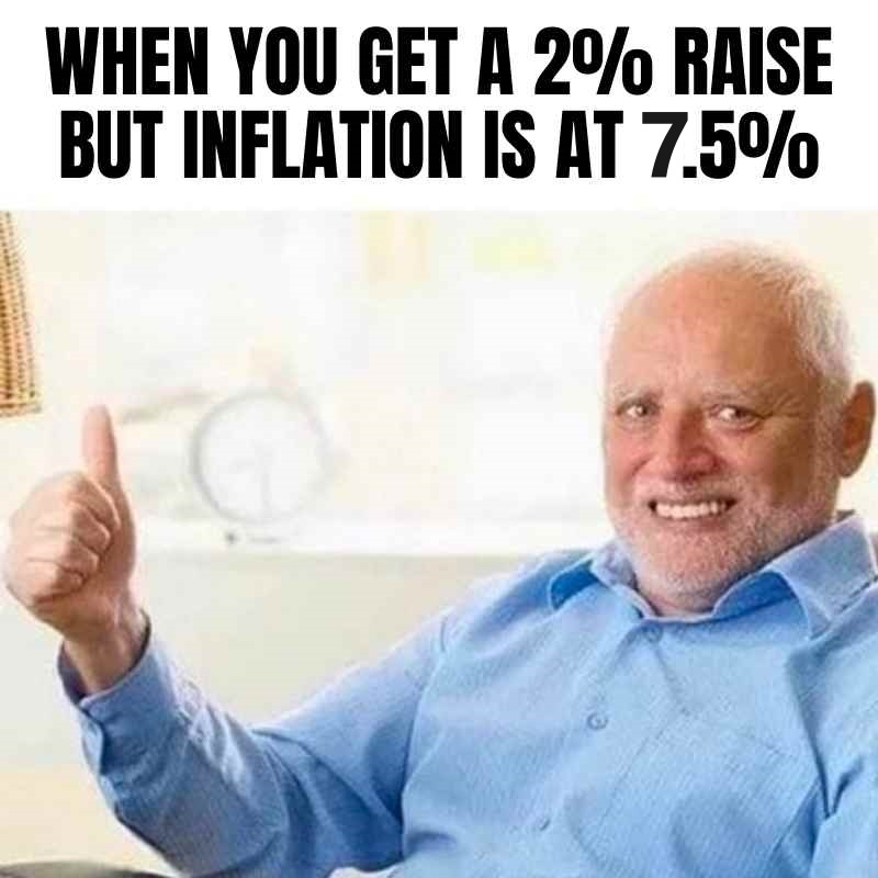Pay raise vs inflation meme