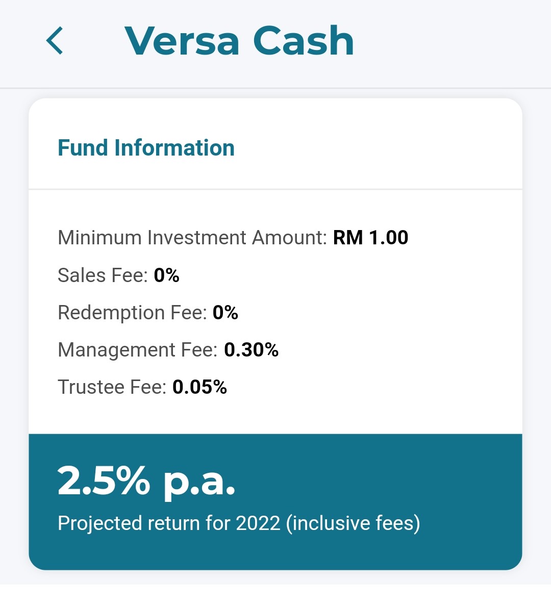 Versa Cash returns (updated 2022)