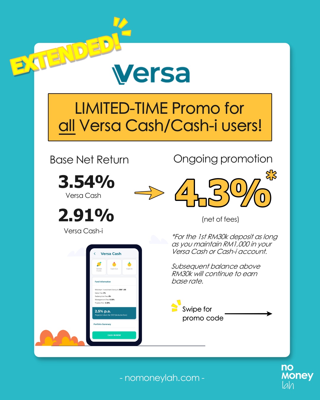 Versa Cash 4.3% promotional rate