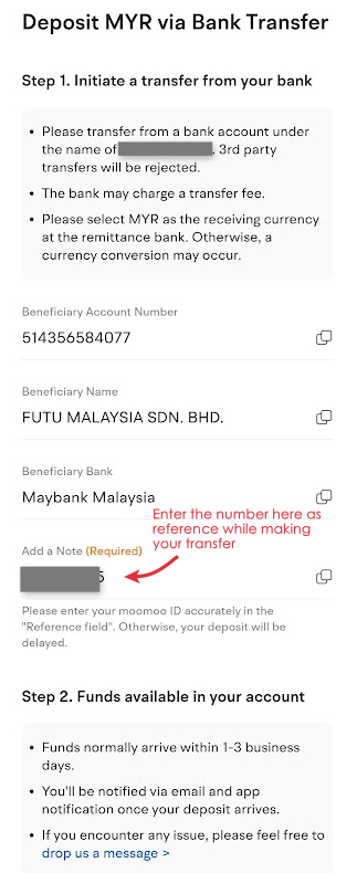 Moomoo Malaysia (MY): How to deposit funds